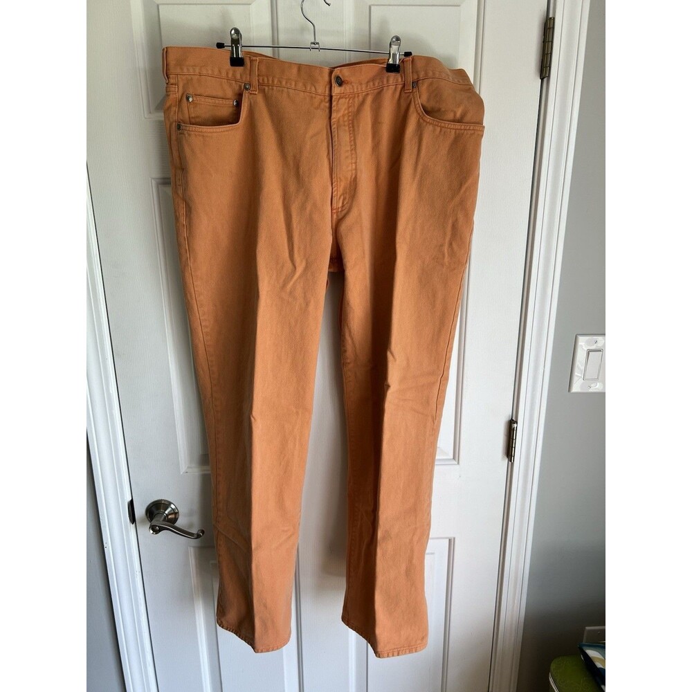 Brooks Brothers Mens Straight Denim Jeans Orange Cotton Medium Wash 44/34